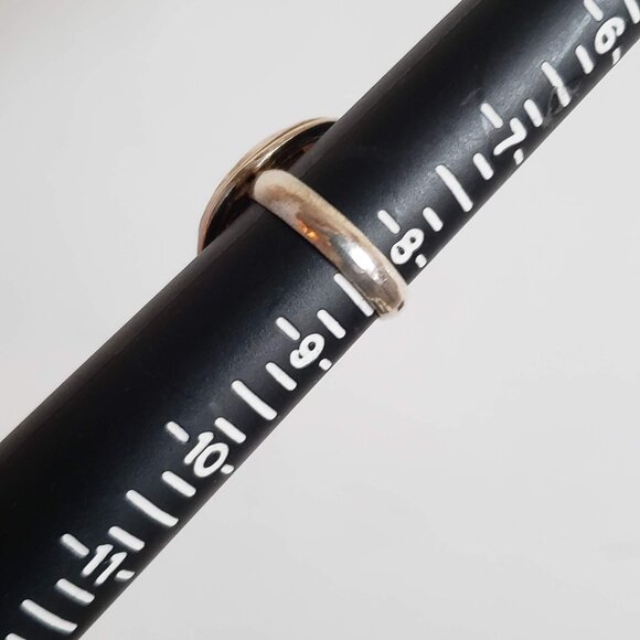 Oval PEACH Ring in Silver Large and Simple - Picture 11 of 12